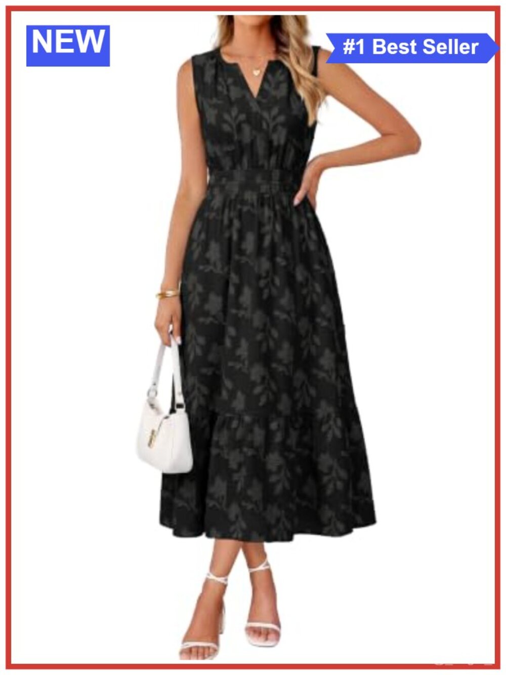 Simplee Womens Summer Maxi Dress Boho Floral A Line V Neck Sleeveless